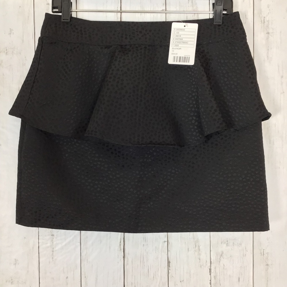NWT Silence and Noise Peplum Mini Skirt Black UO